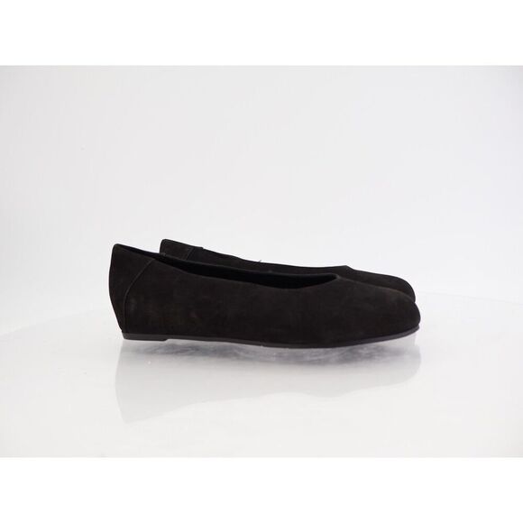 Eileen Fisher Women Una Hidden Wedge Ballet Flats Size 6.5 Black Suede Round Toe - Picture 2 of 8